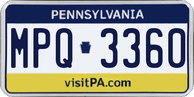 PA license plate MPQ3360