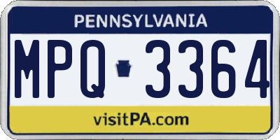 PA license plate MPQ3364