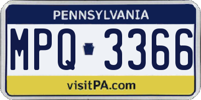 PA license plate MPQ3366