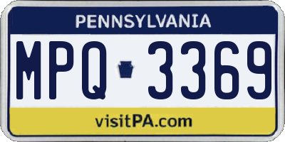 PA license plate MPQ3369