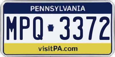 PA license plate MPQ3372