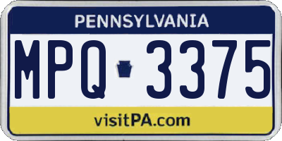 PA license plate MPQ3375
