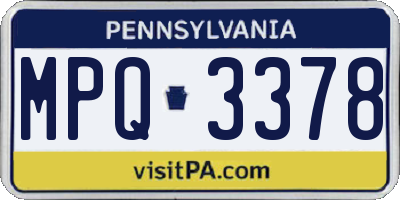PA license plate MPQ3378