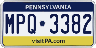 PA license plate MPQ3382
