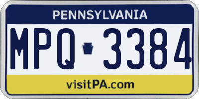 PA license plate MPQ3384