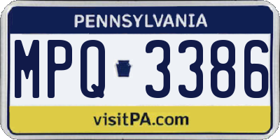 PA license plate MPQ3386