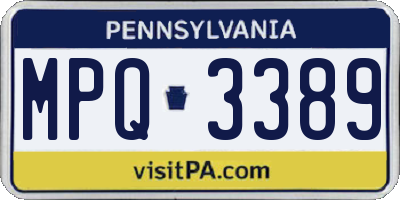 PA license plate MPQ3389
