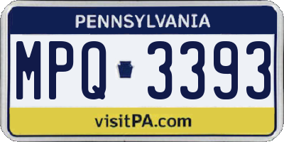 PA license plate MPQ3393