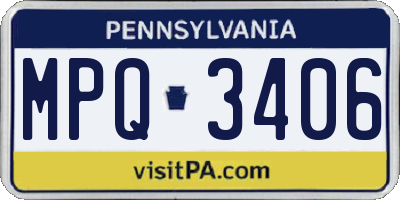 PA license plate MPQ3406