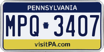 PA license plate MPQ3407