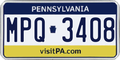 PA license plate MPQ3408