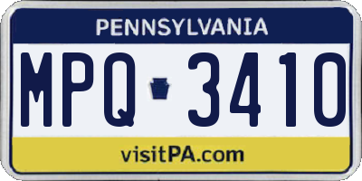 PA license plate MPQ3410