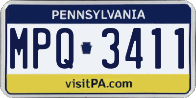 PA license plate MPQ3411