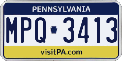 PA license plate MPQ3413