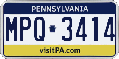 PA license plate MPQ3414