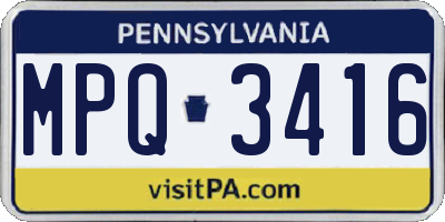 PA license plate MPQ3416