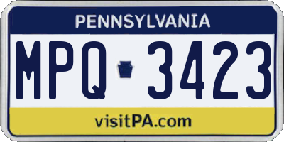 PA license plate MPQ3423