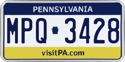 PA license plate MPQ3428