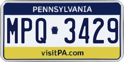 PA license plate MPQ3429