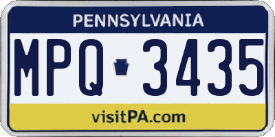 PA license plate MPQ3435
