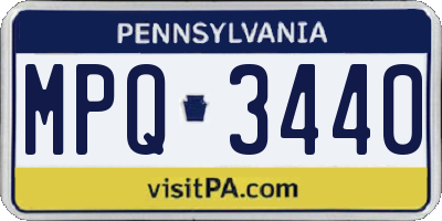 PA license plate MPQ3440