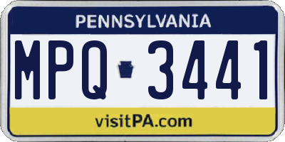 PA license plate MPQ3441
