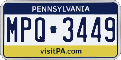 PA license plate MPQ3449