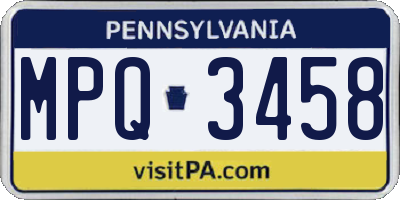 PA license plate MPQ3458