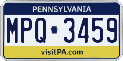 PA license plate MPQ3459
