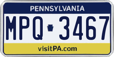 PA license plate MPQ3467