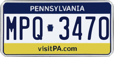 PA license plate MPQ3470