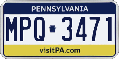 PA license plate MPQ3471