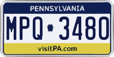 PA license plate MPQ3480