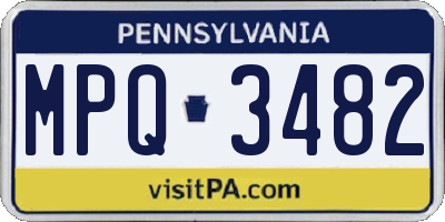 PA license plate MPQ3482
