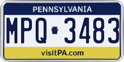 PA license plate MPQ3483