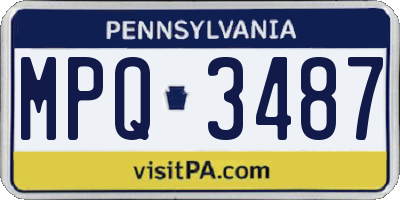 PA license plate MPQ3487