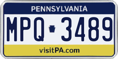 PA license plate MPQ3489