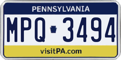 PA license plate MPQ3494