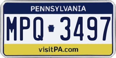 PA license plate MPQ3497