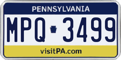 PA license plate MPQ3499