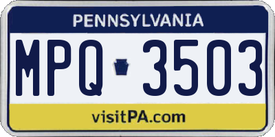 PA license plate MPQ3503