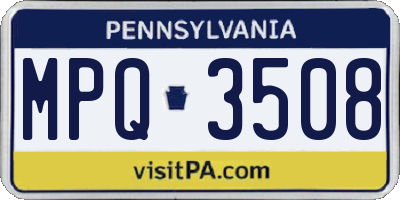 PA license plate MPQ3508