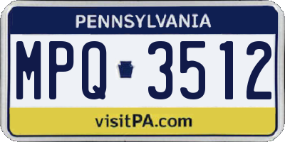 PA license plate MPQ3512