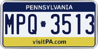 PA license plate MPQ3513
