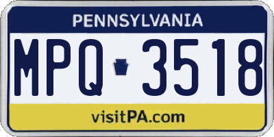 PA license plate MPQ3518