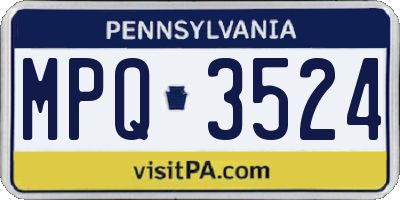PA license plate MPQ3524