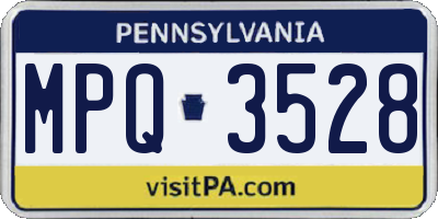 PA license plate MPQ3528