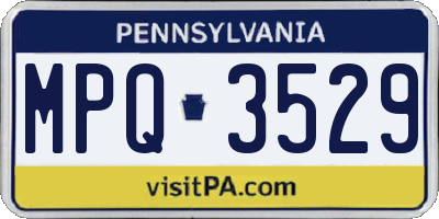 PA license plate MPQ3529