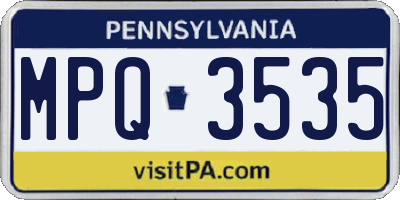 PA license plate MPQ3535