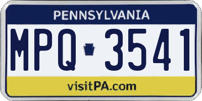 PA license plate MPQ3541